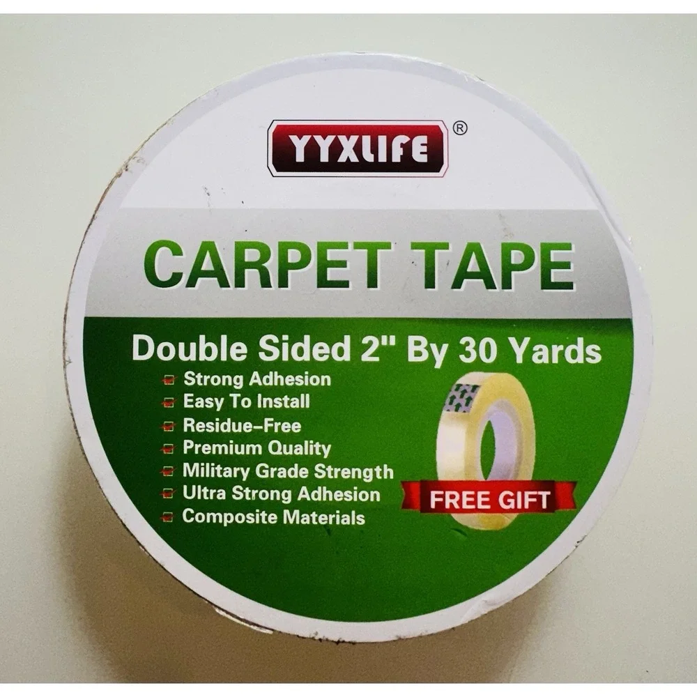 Rug Tape Double Sided Carpet Tape Heavy Duty, 2 Inch x 30 Yards, Carpet